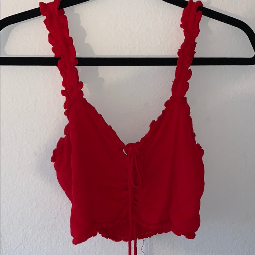 Red crop top